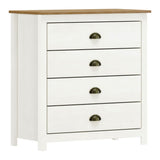 Cómoda Posadas 4 Cajones Blanco-Roble