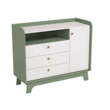 Cómoda Infantil 3 Puertas + 2 Cajones Blanco - Verde
