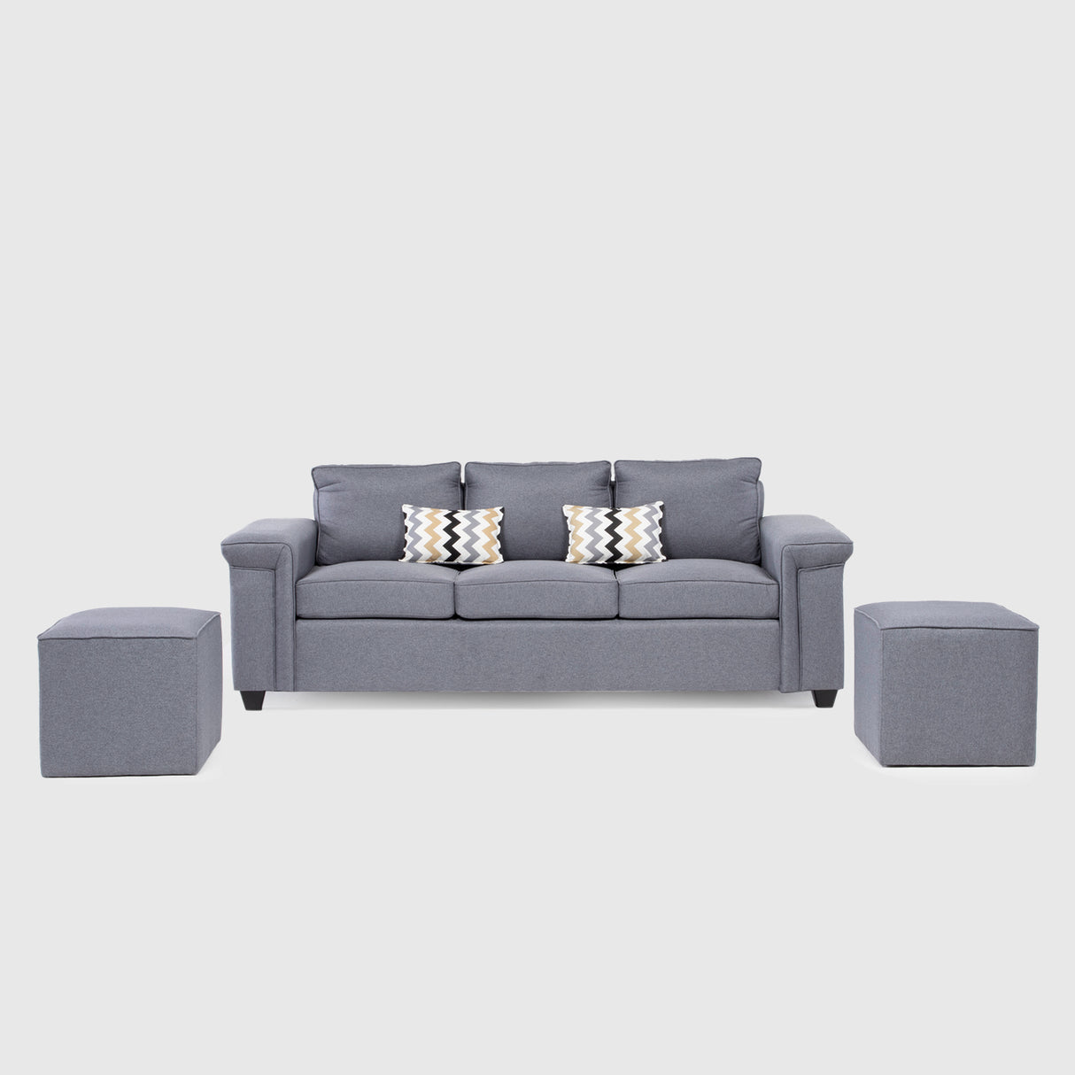 Sofá Antonia 3 Cuerpos + 2 Pouf