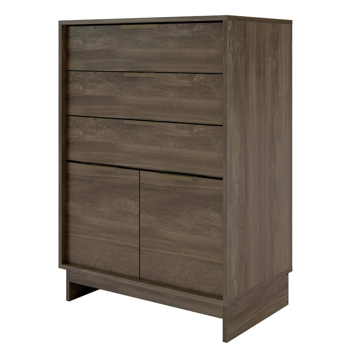 Cómoda Fit 3 Cajones + 2 Puertas Nogal