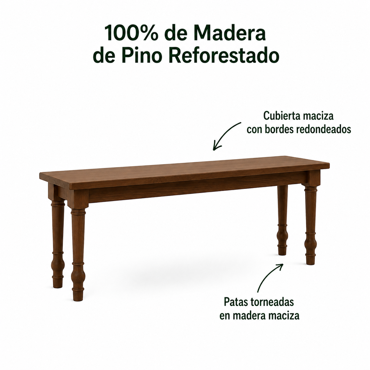 Banca de Madera Santa Fé Caoba