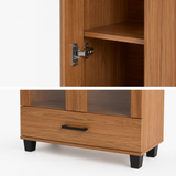Vitrina Riñihue 2 Puertas + 1 Cajón Canela