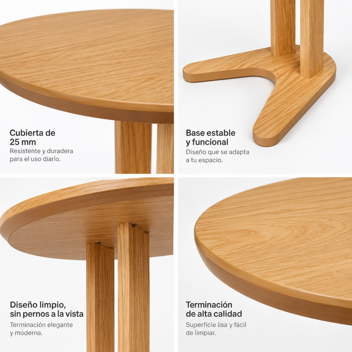 Mesa Lateral Ovalada 60cm Canela