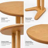Mesa Lateral Ovalada 60cm Canela