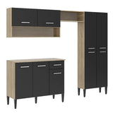 Mueble de cocina Arizona 4 módulos Negro-Oak