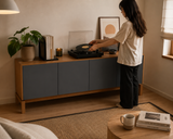 Rack Barcelona 2 Puertas + 2 Cajones Grafito - Roble