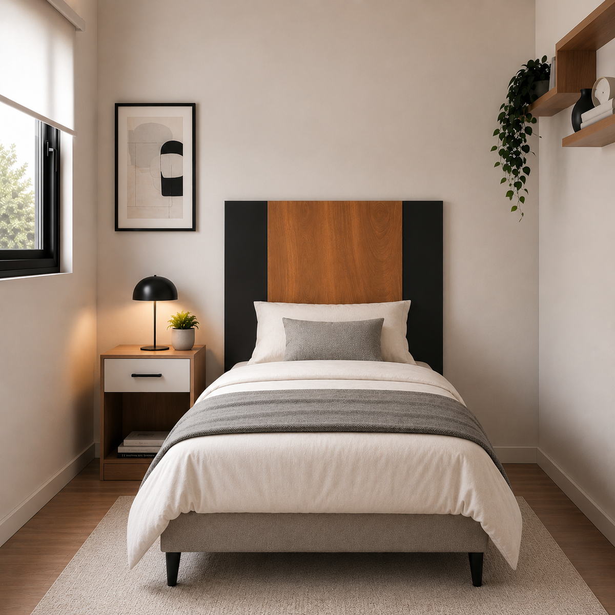 Respaldo Ámbar 1 plaza - 1,5 Plaza Canela - Negro