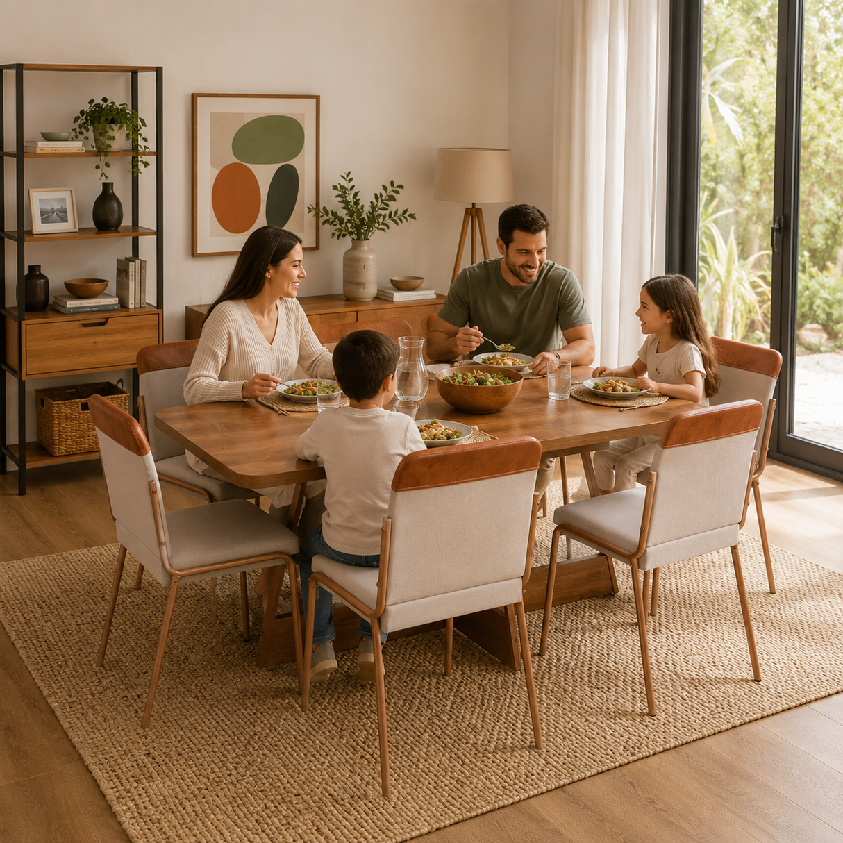 Comedor Río 6 Personas Canela-Avellana