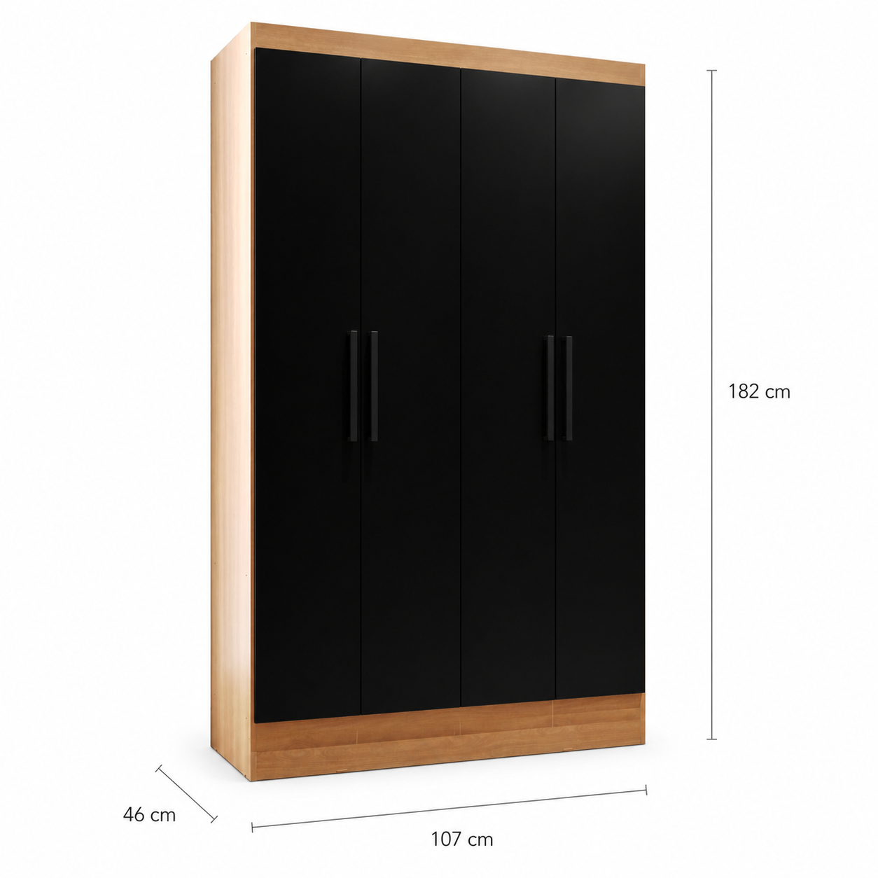 Clóset Ámbar 4 Puertas Canela-Negro