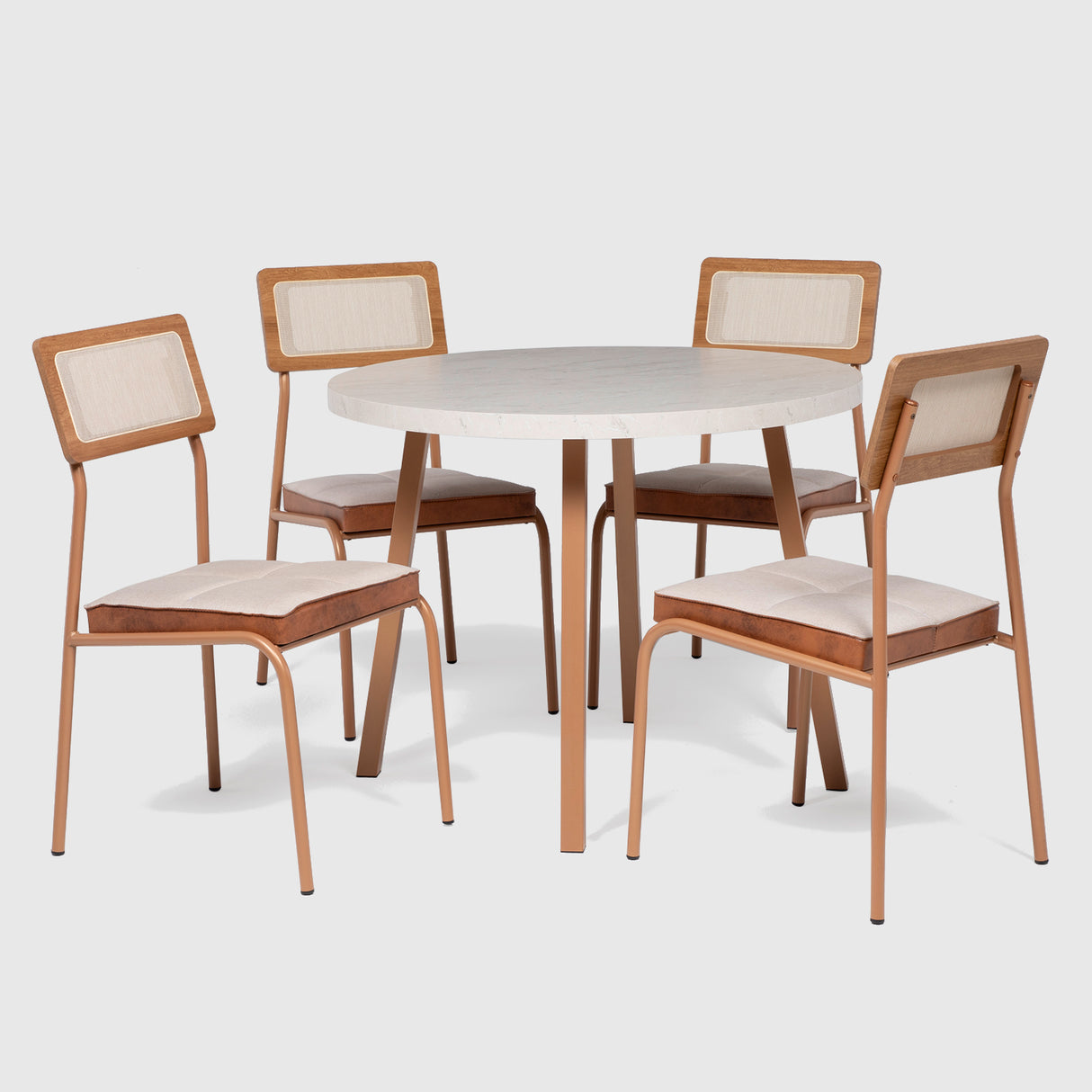 Comedor Atalanta 4 Personas Canela-Mármol