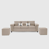 Sofá Antonia 3 Cuerpos + 2 Pouf
