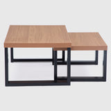 Rack Guayacán 1 Cajón + Mesa de Centro Yultón Doble Canela - Negra