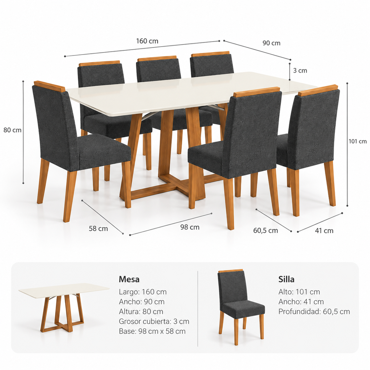 Comedor Florencia 6 Sillas