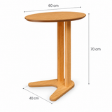Mesa Lateral Ovalada 60cm Canela