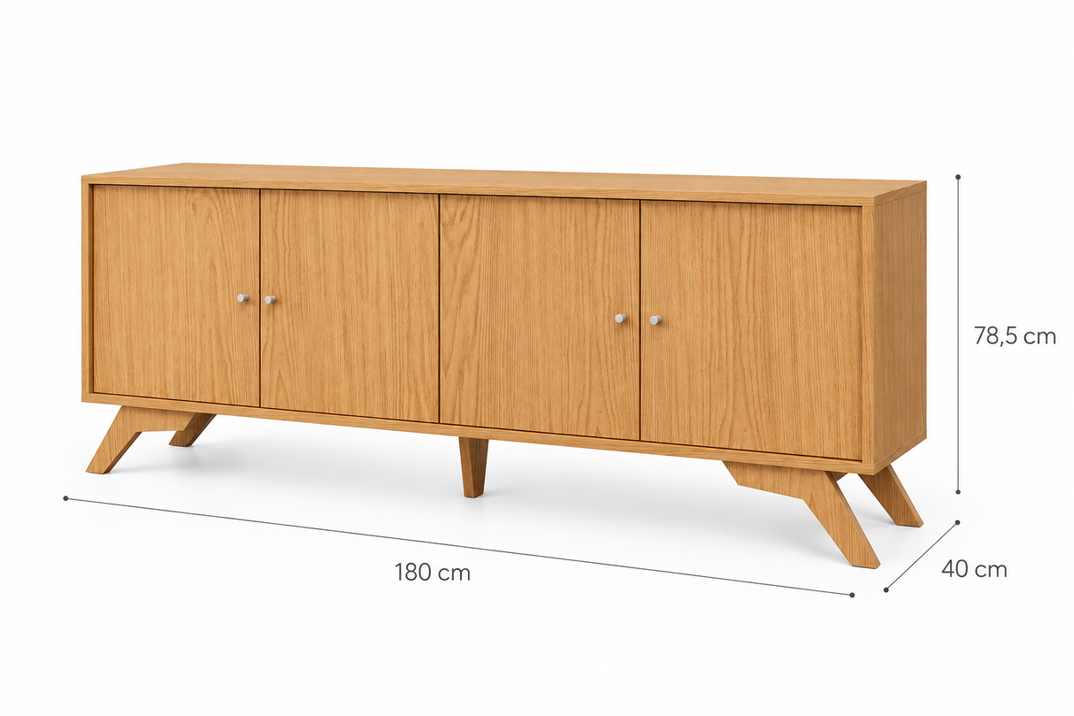 Rack Cantos 4 Puertas 180cm  Canela