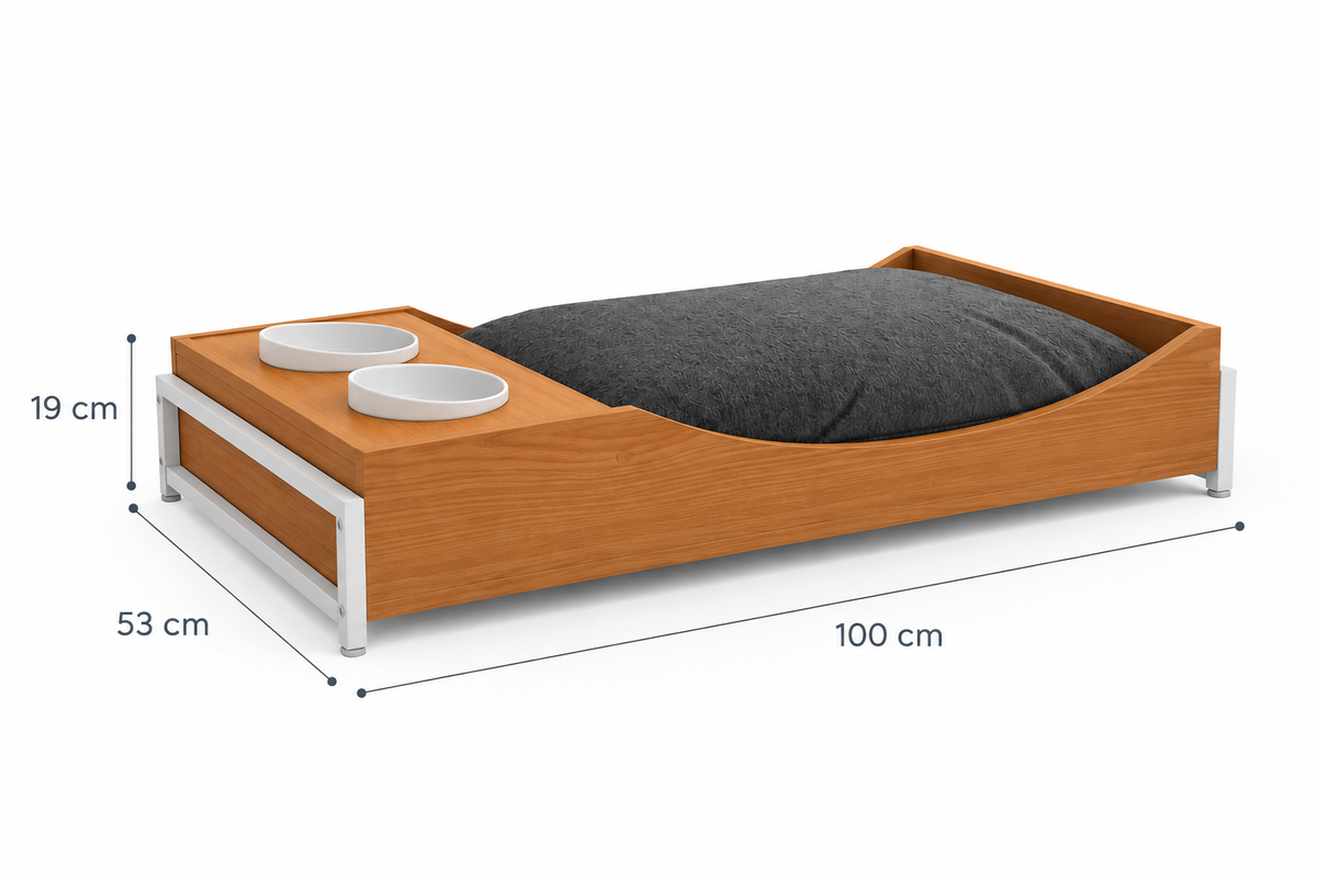 Cama para mascota (con platos incluidos)