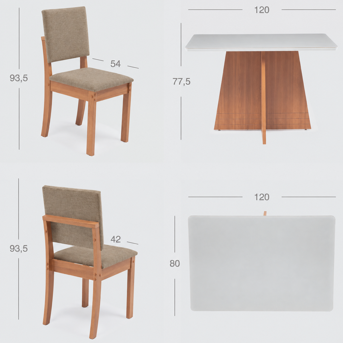 Comedor Lotus 4 Personas Canela-Beige