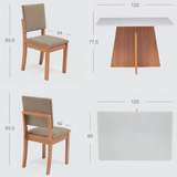 Comedor Lotus 4 Personas Canela-Beige