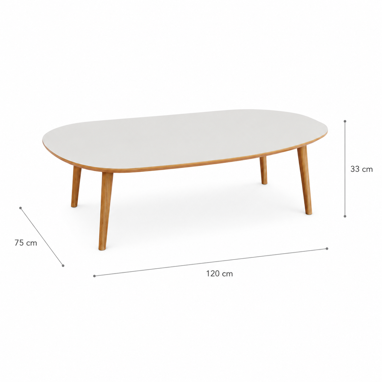Mesa de centro Orgánica Blanco - Canela