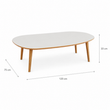 Mesa de centro Orgánica Blanco - Canela