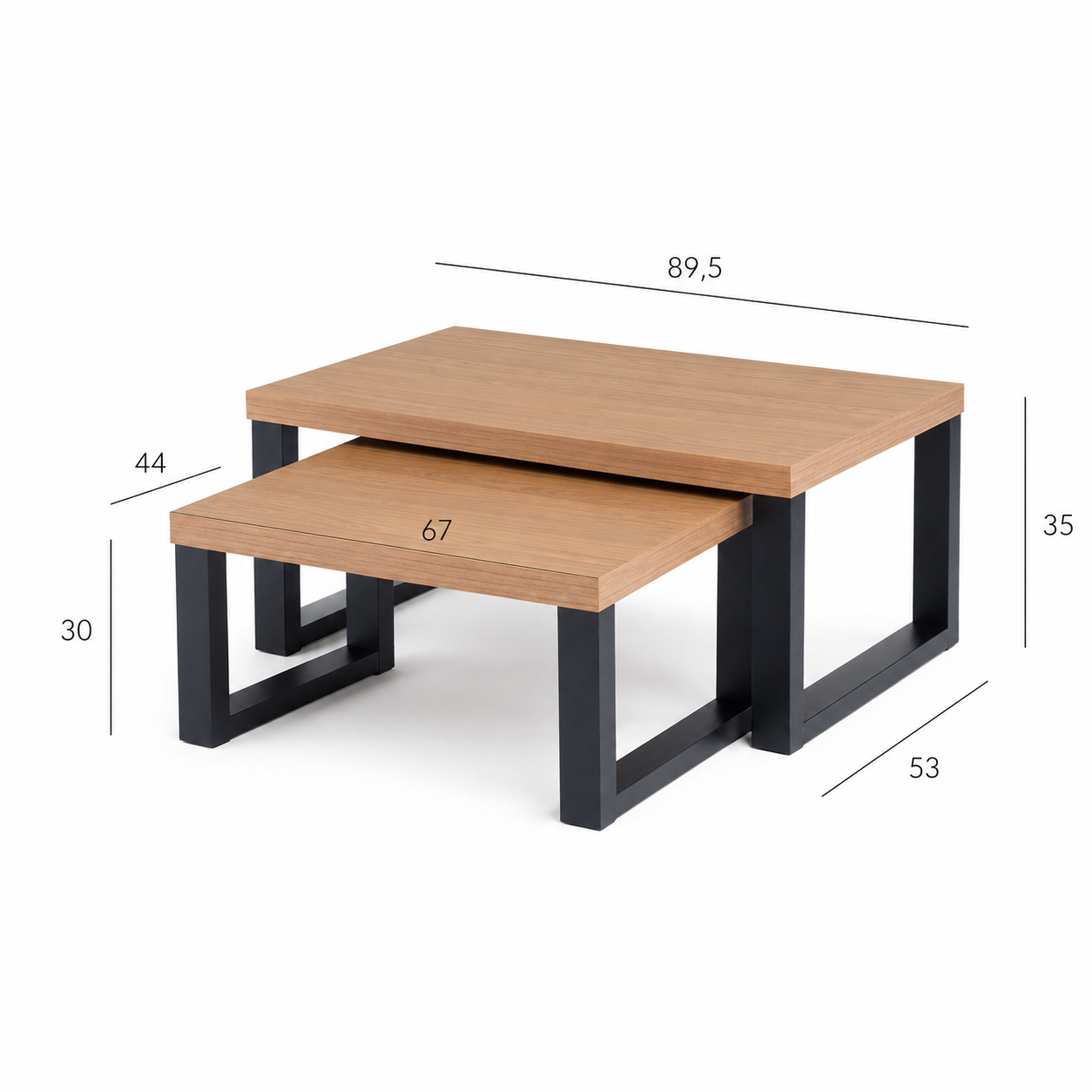 Rack Guayacán 1 Cajón + Mesa de Centro Yultón Doble Canela - Negra