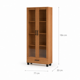 Vitrina Riñihue 2 Puertas + 1 Cajón Canela