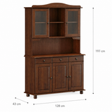 Vitrina Santa Fé 5 Puertas + 3 Cajones Caoba