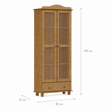 Vitrina Santa Fé 2 Puertas + 1 Cajón Nogal