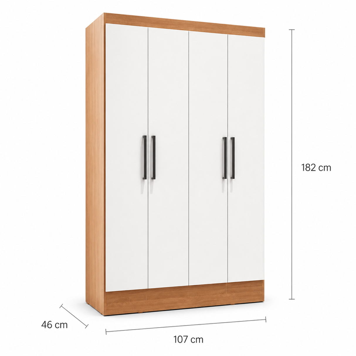 Clóset Ámbar 4 Puertas Canela-Blanco