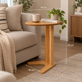 Mesa Lateral Ovalada 60cm Canela