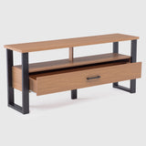 Rack Guayacán 1 Cajón + Mesa de Centro Yultón Doble Canela - Negra