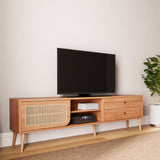 Rack Alturas 1 Puerta + 2 Cajones Canela (TV 85")