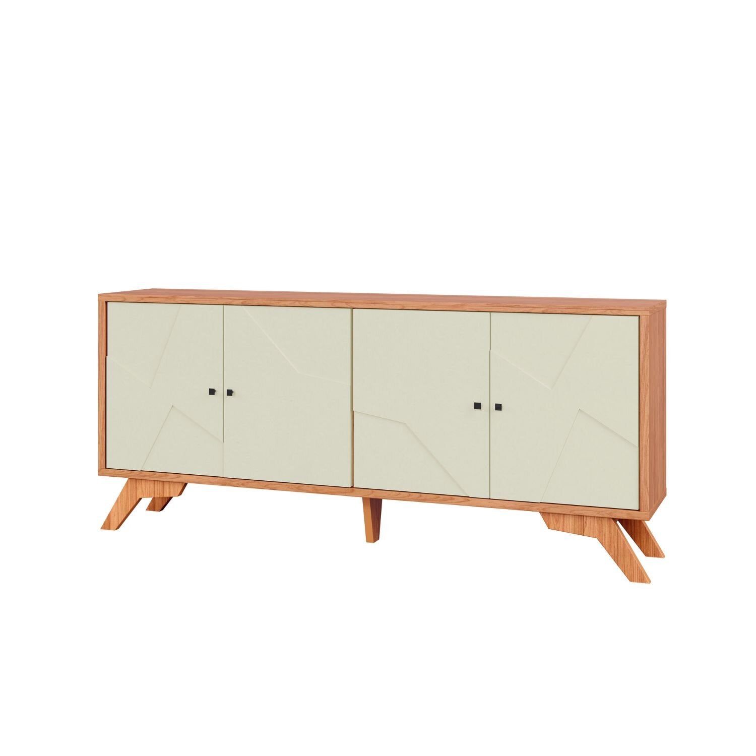 Rack Santos 4 Puertas Canela-Blanco (TV 75")