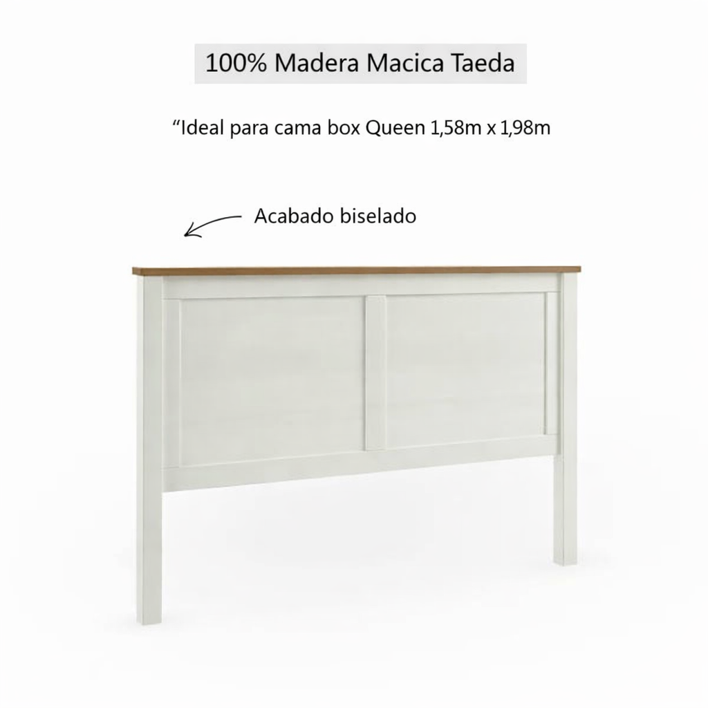 Respaldo Posadas 2 Plazas Blanco-Roble