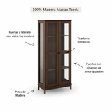 Vitrina Essencia 2 Puertas Caoba
