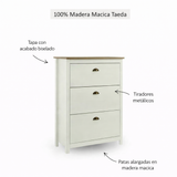 Zapatero Posadas 3 Puertas Blanco-Roble