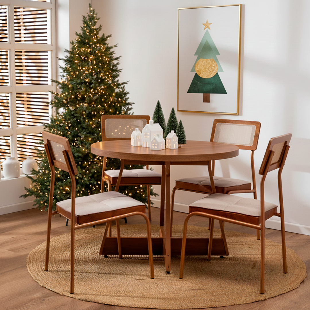 Comedor Capitolio 4 Personas Canela-Avellana