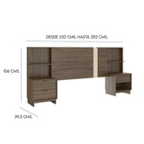 Respaldo Fit Extensible 2 Plazas Nogal-Blanco