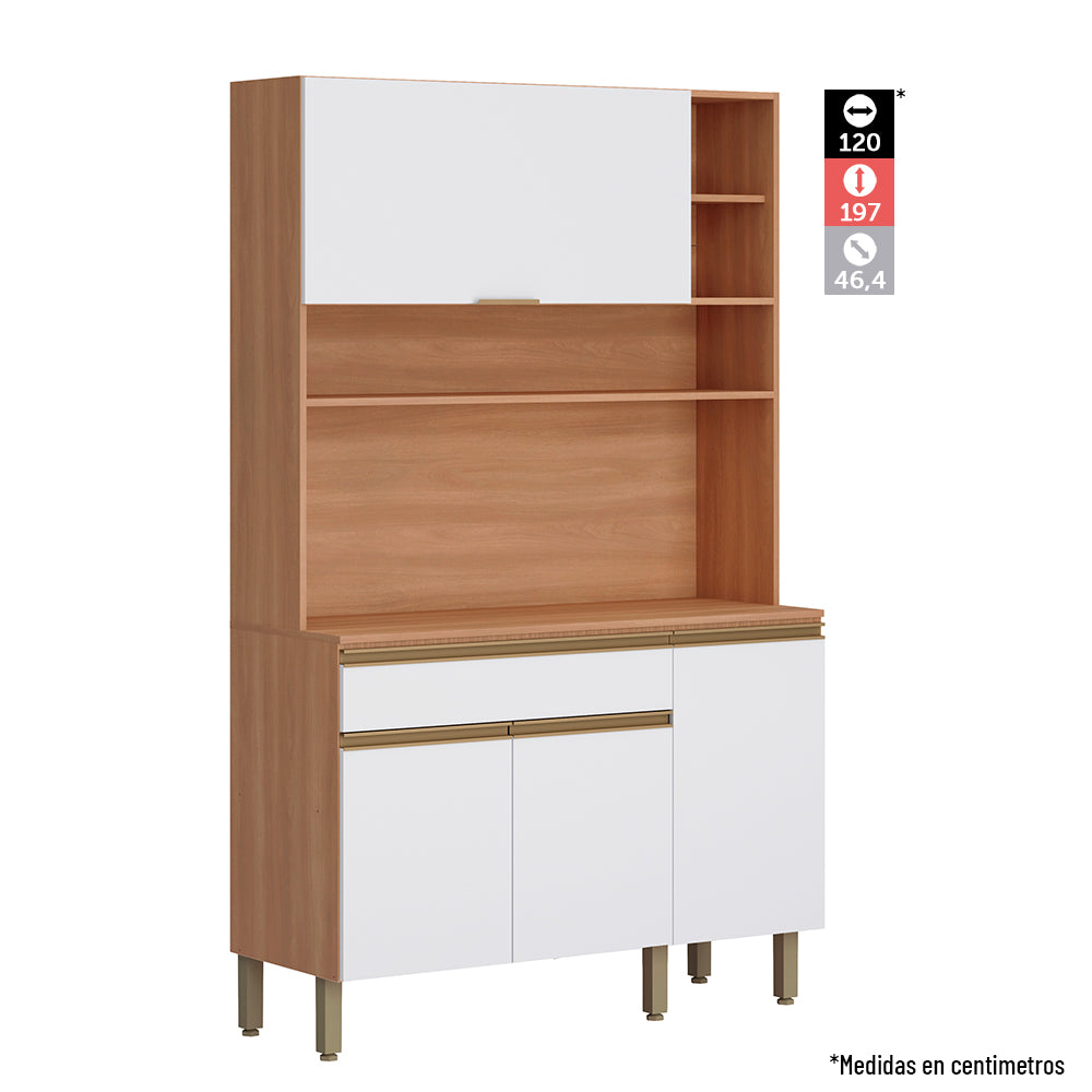 Estante de cocina Macadamia 4 Puertas + 1 Cajón