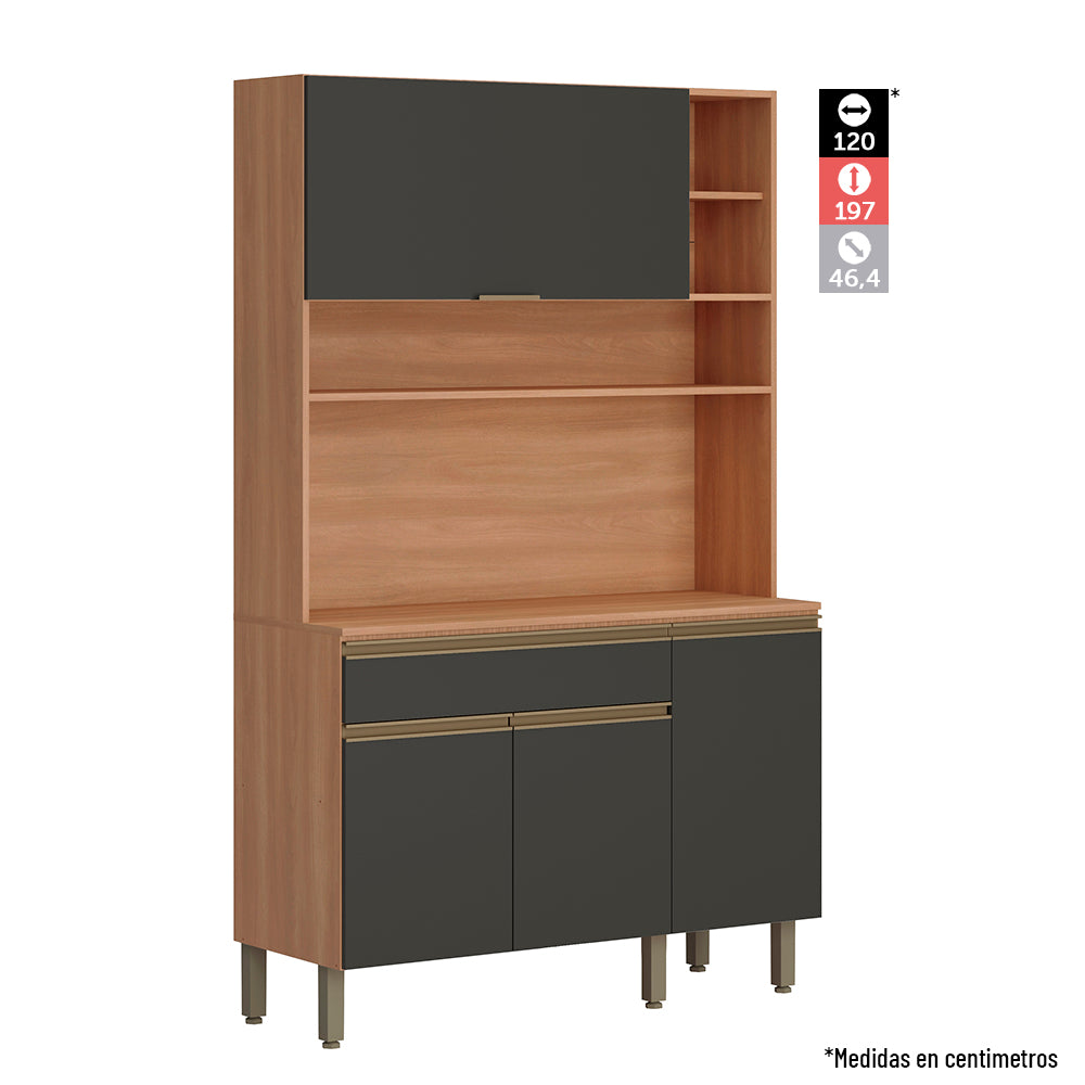 Estante de cocina Macadamia 4 Puertas + 1 Cajón